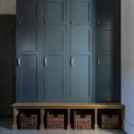 Mudroom built-in cabinets with shoe cubbies and coat hooks, Minneapolis MN